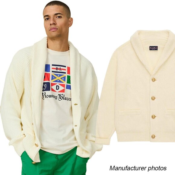 Rowing Blazers Men’s Cotton Fisherman Shawl Cardigan - Picture 11 of 11